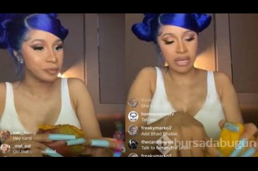 Cardi B uzun tırnaklarıyla mango doğradı
