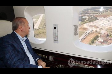 Cumhurbaşkanı Recep Tayyip Erdoğan, hastane inşaatlarını havadan in...