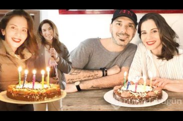 Derya Beşerler'e evde doğum günü kutlaması 