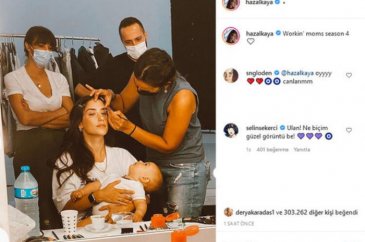 Hazal Kaya oğlu Fikret Ali'yle setlere döndü
