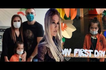 Demet Akalın ve Okan Kurt'un kızı Hira okula başladı