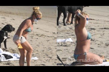 Ünlü popçu Britney Spears maskeyle güneşlendi