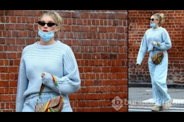 Elsa Hosk maskesini yanlış taktı!