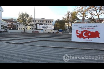 Bursa'da boş kalan cadde ve meydanlar havadan görüntülendi