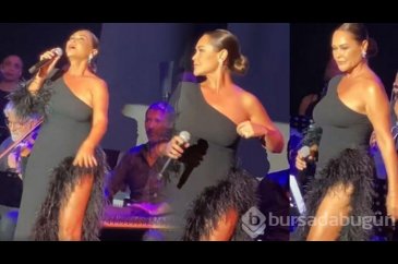 Hülya Avşar derin yırtmaçlı sahne kostümüyle dikkat çekti
