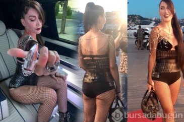 Hande Yener yeni klibi için kamera karşısında
