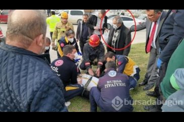 Bursa'da kaza yerinden geçerken, yaralının oğlu olduğunu gördü

