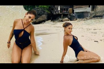 Çocuklarını alıp Bali'ye yerleşen Irmak Ünal'dan plaj pozları