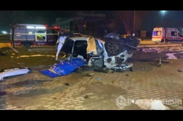 Bursa'da takla atan otomobilde 2 kişi öldü