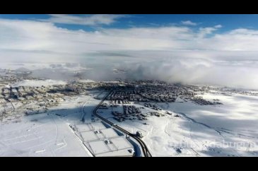 Beyaza bürünen Erzurum'da kartpostallık manzaralar