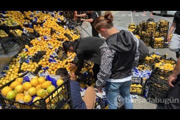Düzce'de TIR'daki limonlar yola savruldu, vatandaşlar yardıma koştu