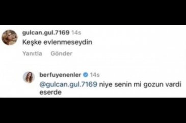 Berfu Yenenler takipçisine kızdı