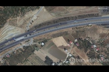 Deprem bölgesinin uydu görüntüleri 
