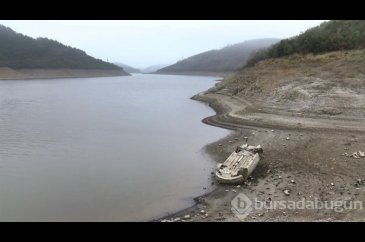 Suyu çekilen Alibeyköy Barajı'ndan otomobil çıktı