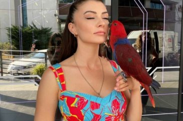 Güzel oyuncu Burcu Özberk'in papağanı evden kaçtı