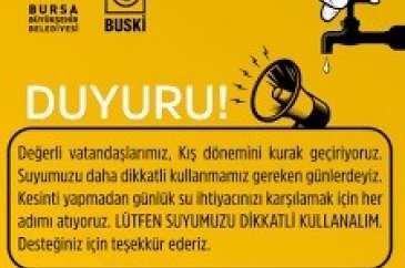 Bursa için BUSKİ'den tasarruf çağrısı