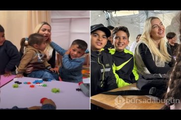 Hadise Hatay'da depremzede çocuklarla bir araya geldi
