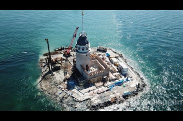 Kız Kulesi'nin son hali havadan görüntülendi