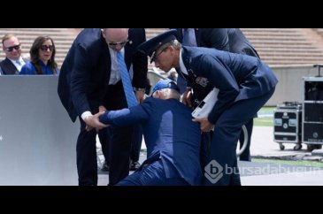 ABD Başkanı Joe Biden sahneden ayrıldığı sırada yere kapaklandı!
