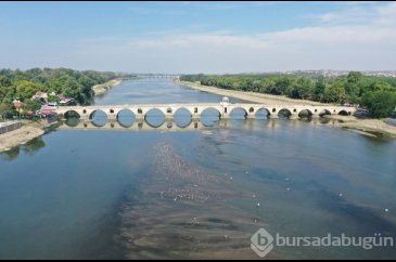 Edirne'deki Meriç ve Tunca nehirlerinin su seviyesi düştü