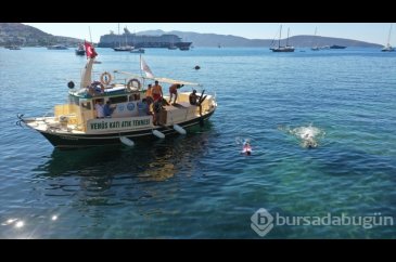 Bodrum'da sezonun son deniz dibi temizliğinde 200 kilogram atık çık...