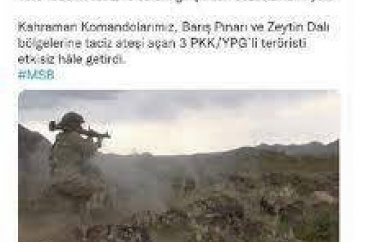 MSB duyurdu: 5 PKK/YPG'li terörist etkisiz hale getirildi