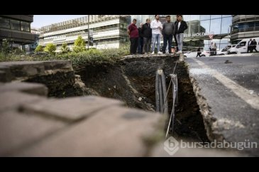 Şişli'de kaldırımda göçük oluştu