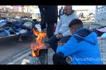 Ardahan'da esnaf soğuk havayla mücadele etti