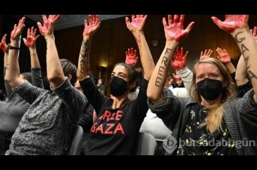 ABD Kongresi'nde Blinken'e kanlı protesto

