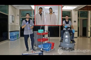 2 tıp öğrencisi, eğitim gördükleri üniversitede temizlik personeli ...