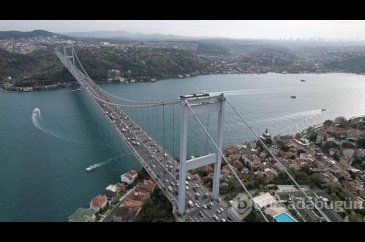Fatih Sultan Mehmet Köprüsü'ndeki çalışmalar havadan görüntülendi
