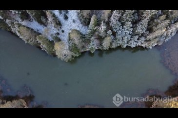 Kastamonu'da donan Yeşil Göl dronla görüntülendi
