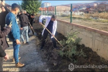 Çorum'da lise öğrencileri 12 şehit için 12 fidan dikti