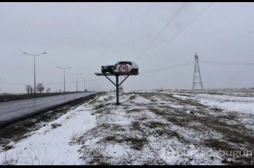 Erzurum'da kazayı önlemek için sürücülere dikkat çeken uyarı!