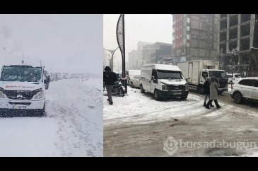 Yüksekova- Şemdinli kara yolunda kara saplanan araçtakiler kurtarıl...