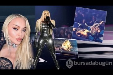 Madonna sahnede düştükten sonra bir şey olmamış gibi devam etti