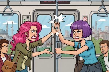 Bursa metrosunda dertler raydan çıktı! İşte metroda gülümseten kari...
