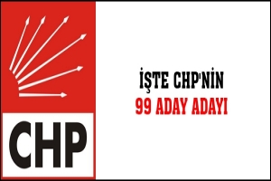 İŞTE CHP'NİN 99 ADAY ADAYI