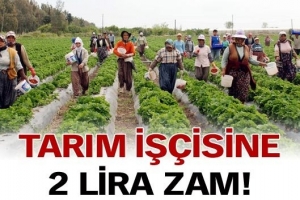 TARIM İŞÇİSİNE 2 LİRA ZAM