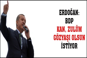 ERDOĞAN: BDP KAN, ZULÜM VE GÖZYAŞI OLSUN İSTİYOR
