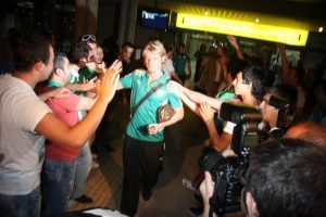 Havaalanında Bursaspor coşkusu