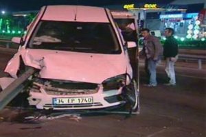 Bariyer ok gibi saplandı!