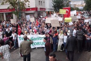 Termik santral istemeyen köylülerden eylem