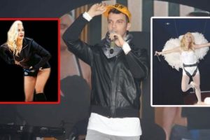 Hande Yener Sinan Akçıl'ın dansçı sevgilisiyle sahnede