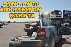 Kamyon taşıyan tır cip ile çarpıştı