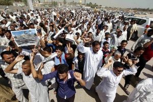 Irak'ta Suriye'ye müdahale protestosu