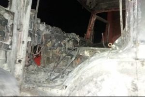 Bursa'nın Orhaneli ilçesinde park halindeki kamyon küle döndü