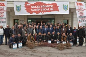 Bursa'da çiftçilere badem fidanı dağıtıldı