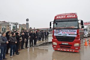 Bursa Mustafakemalpaşa'dan Halep'e 7 TIR yardım