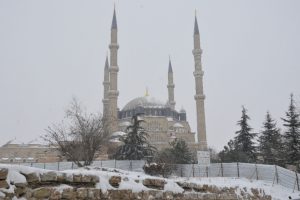 Selimiye Camiinden kar manzaraları